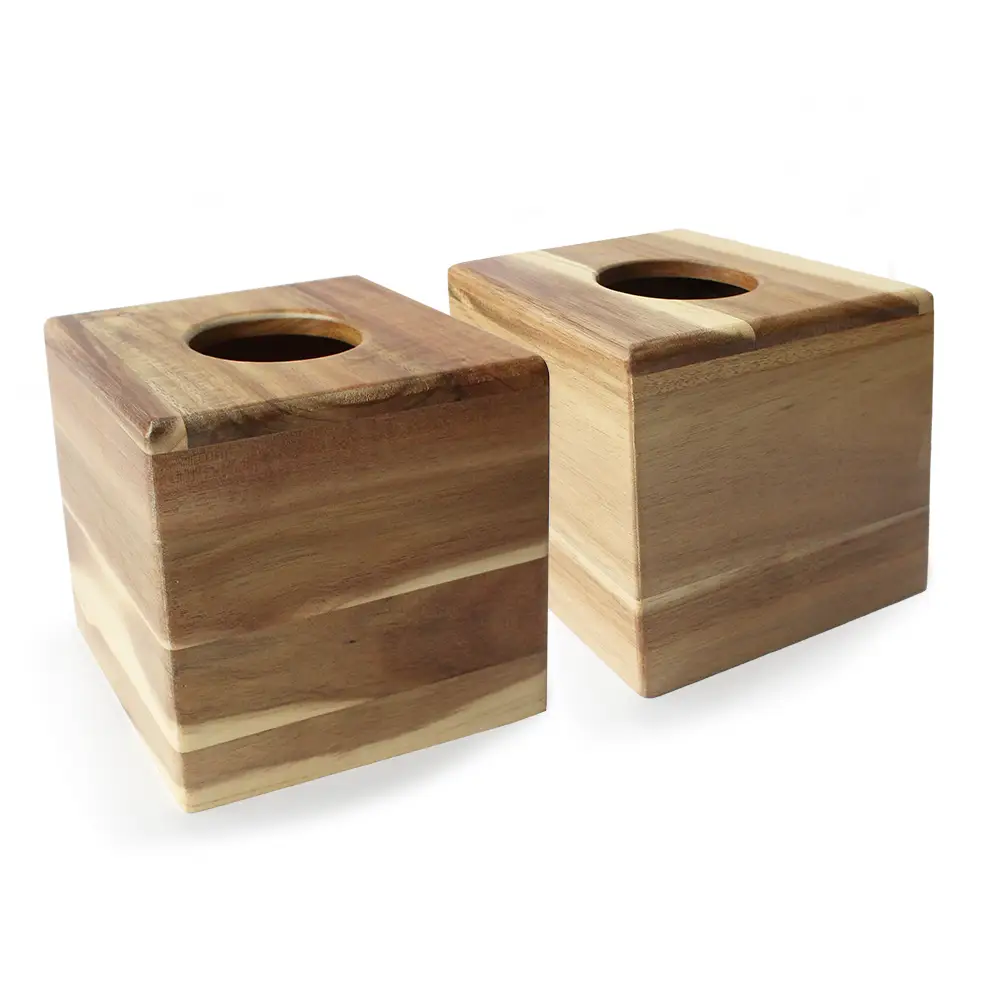 Wooden Cube Tissue Box Cover