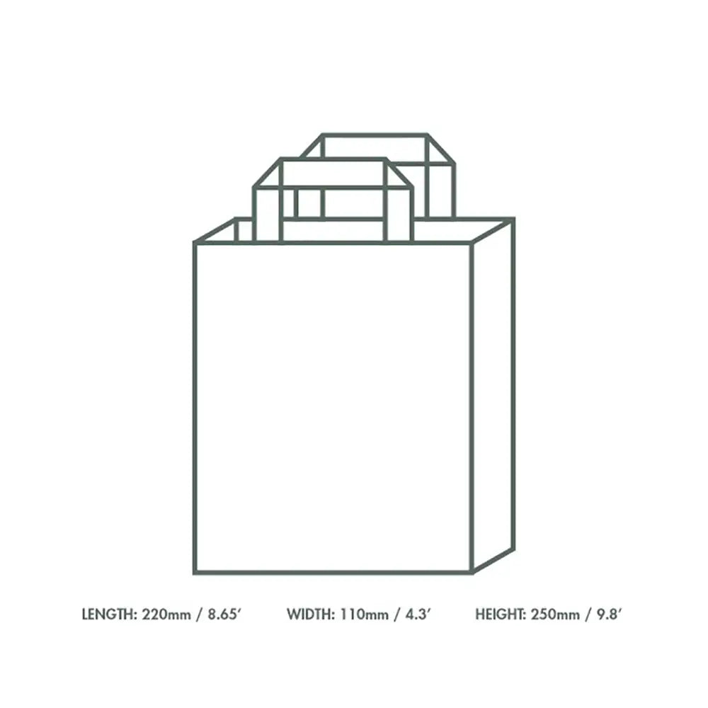 Recycled Brown Paper Carrier Bags - Pack of 250 dimensions 