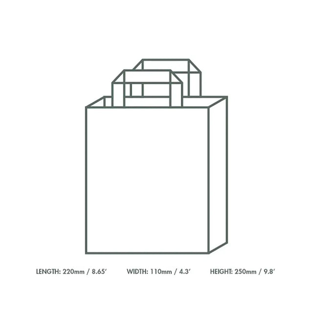 Recycled Brown Paper Carrier Bags - Pack of 250 dimensions 