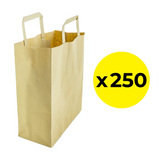 Recycled Brown Paper Carrier Bags - Pack of 250