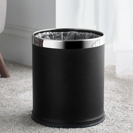 Faux Leather Hotel Smart Bins 10L black