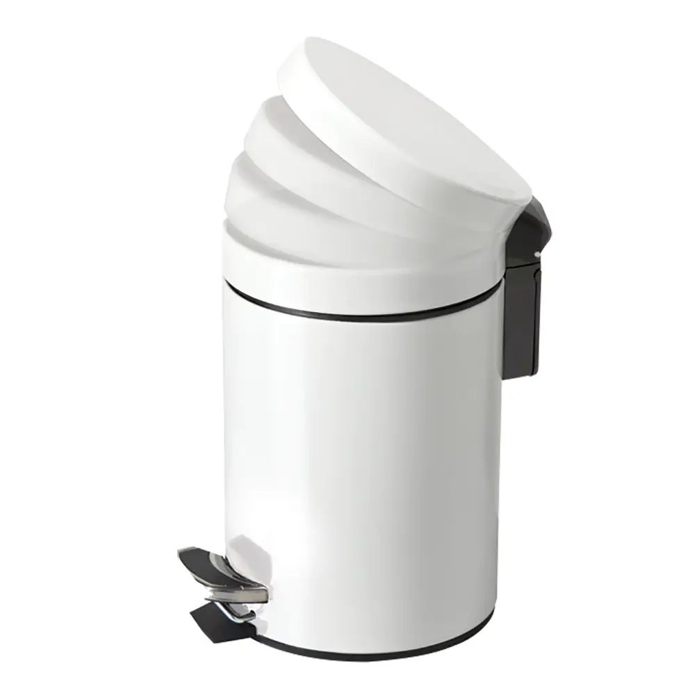 White Soft Closing Pedal Bin 3L 
