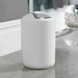 White Modern Swing Bin 6.5L in sleek bathroom setting