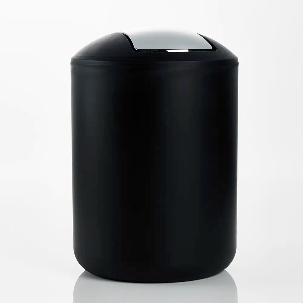 Black Modern Swing Bin 6.5L on white ground 