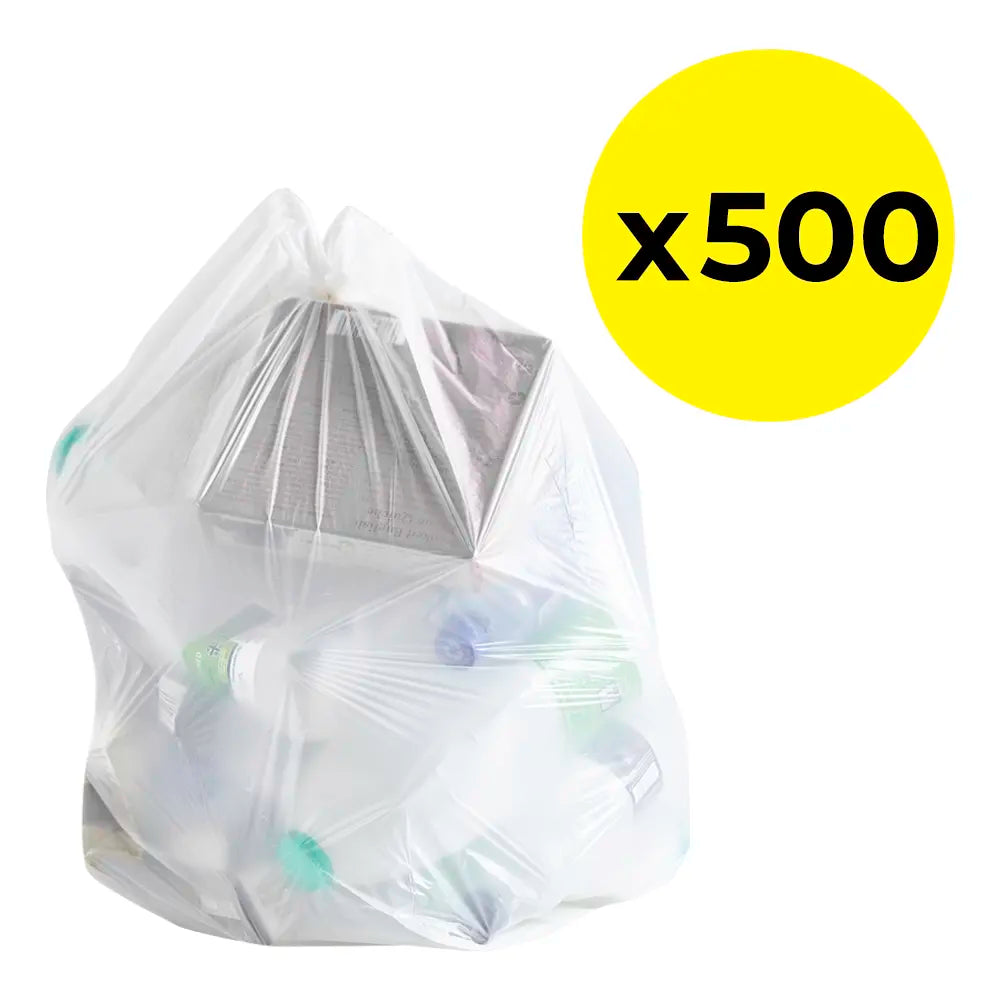 Medium Recycled White Bin Liners 50L pack of 500