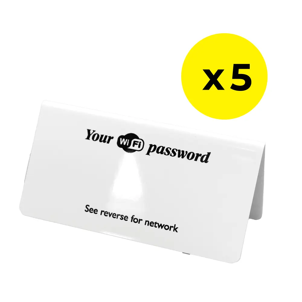 Wi-Fi Password Aluminium Tent Sign - Pack of 5