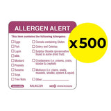Removable Allergen Labels - Pack of 500