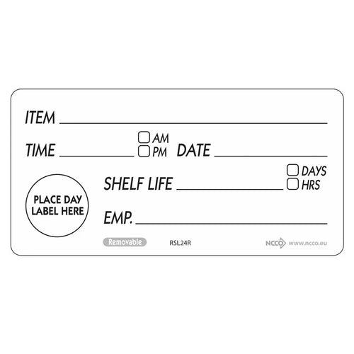 Removable Shelf Life Labels - Pack of 500