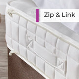 White mattress with quilted design and zipper